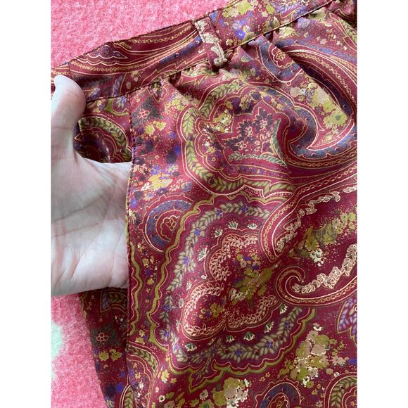 vintage Fashionaire red paisley skirt set size 8 - 10 union made in USA - Picture 9 of 11